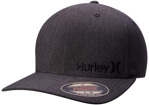 Hurley Mens Baseball Cap Moisture-Wicking Flexfit Curved Bill Fitted Hat Large-X-Large Dark Grey