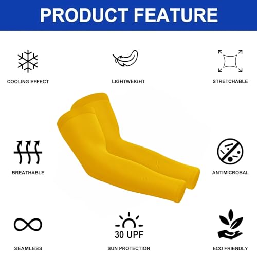 Cooling Compression Arm Sleeves for Men & Women - Lemon Yellow