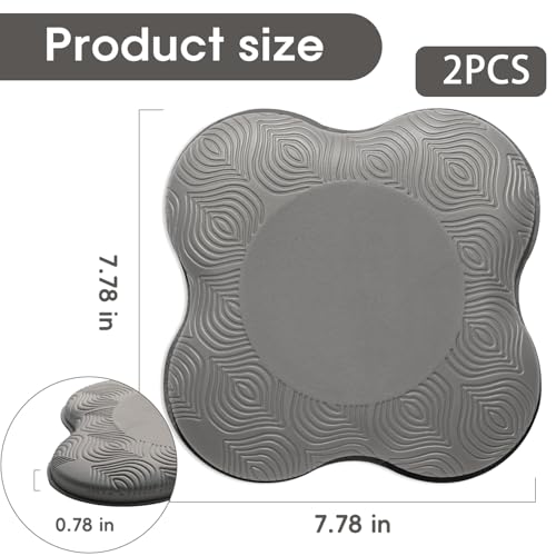 Yoga Knee Pads Set - Extra Thick Foam Cushions for Knees & Elbows - Grey