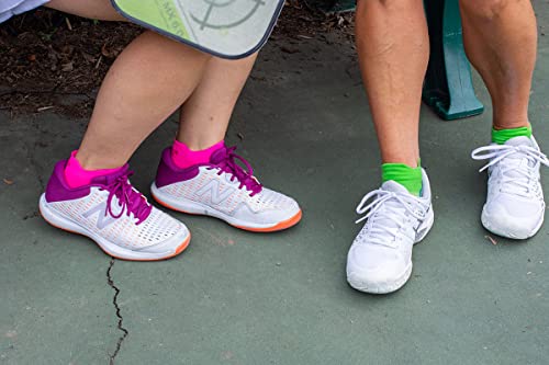 OS1st Pickleball Sock Medium White No-Show - 360° Blister Protection, Lightweight & Moisture-Wicking