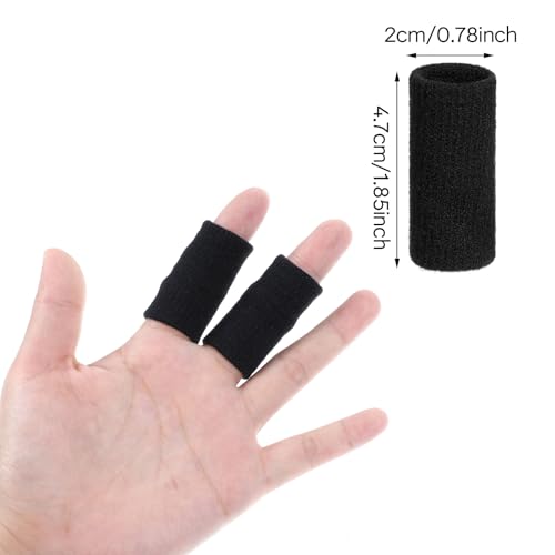 10-Pack Finger Sleeves and Support Braces for Pain Relief - Black