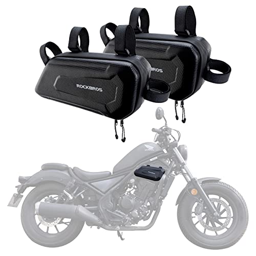 ROCKBROS Triangle Side Bag - EVA Hard Shell Motorcycle Storage Bags, Water-resistant Tail Bag 2Pcs