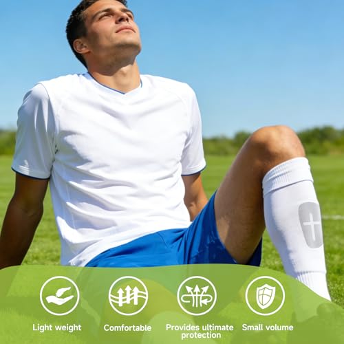 Mini Soccer Shin Guards - 2 Pairs Lightweight Protection - White+Black