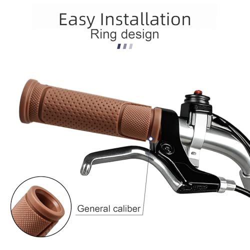 Kids Bike Handlebar Grips - Non-Slip TPR - Brown