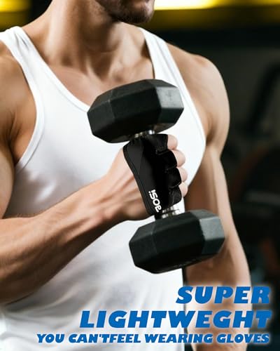Weight Lifting Gloves with Silicone Grip - Black Medium