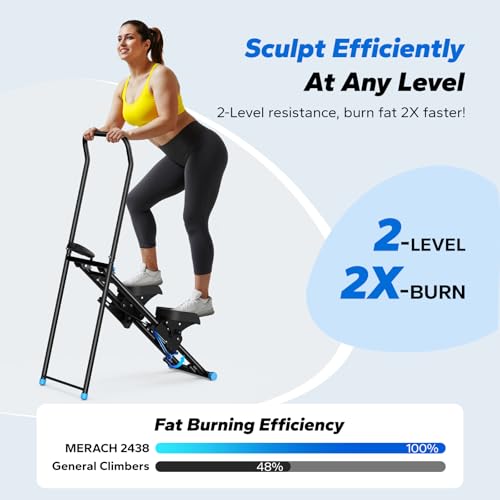 Stair Stepper with Adjustable Resistance & LCD Monitor - Black