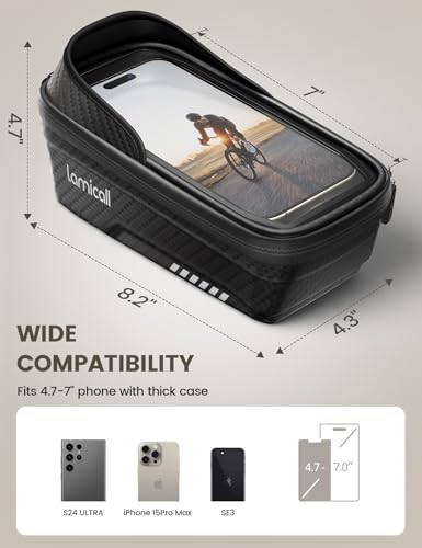 Lamicall Bike Frame Bag Waterproof - [1s Release] Phone Mount Holder