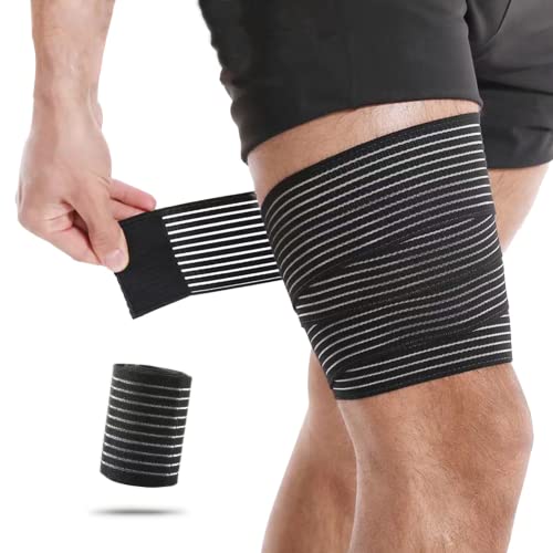 Thigh Compression Support Brace for Pain Relief - Black
