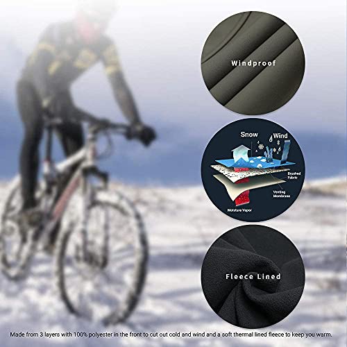 Souke Sports Men's Windproof Winter Cycling Pants - Medium Green