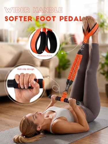 Adjustable Pedal Resistance Band - 3 Tubes, 30/60/90LBS, Orange