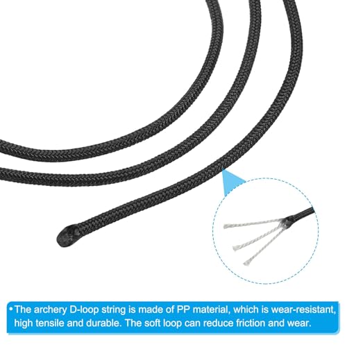 Archery D Loop Rope - 10 FT Black Nocking Loop String