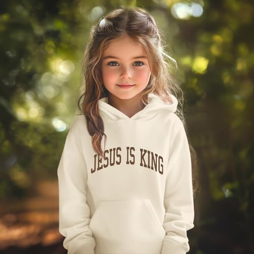 Jesus Loves You Hoodie - Apricot, 5-6 Years - Christian Sweatshirt