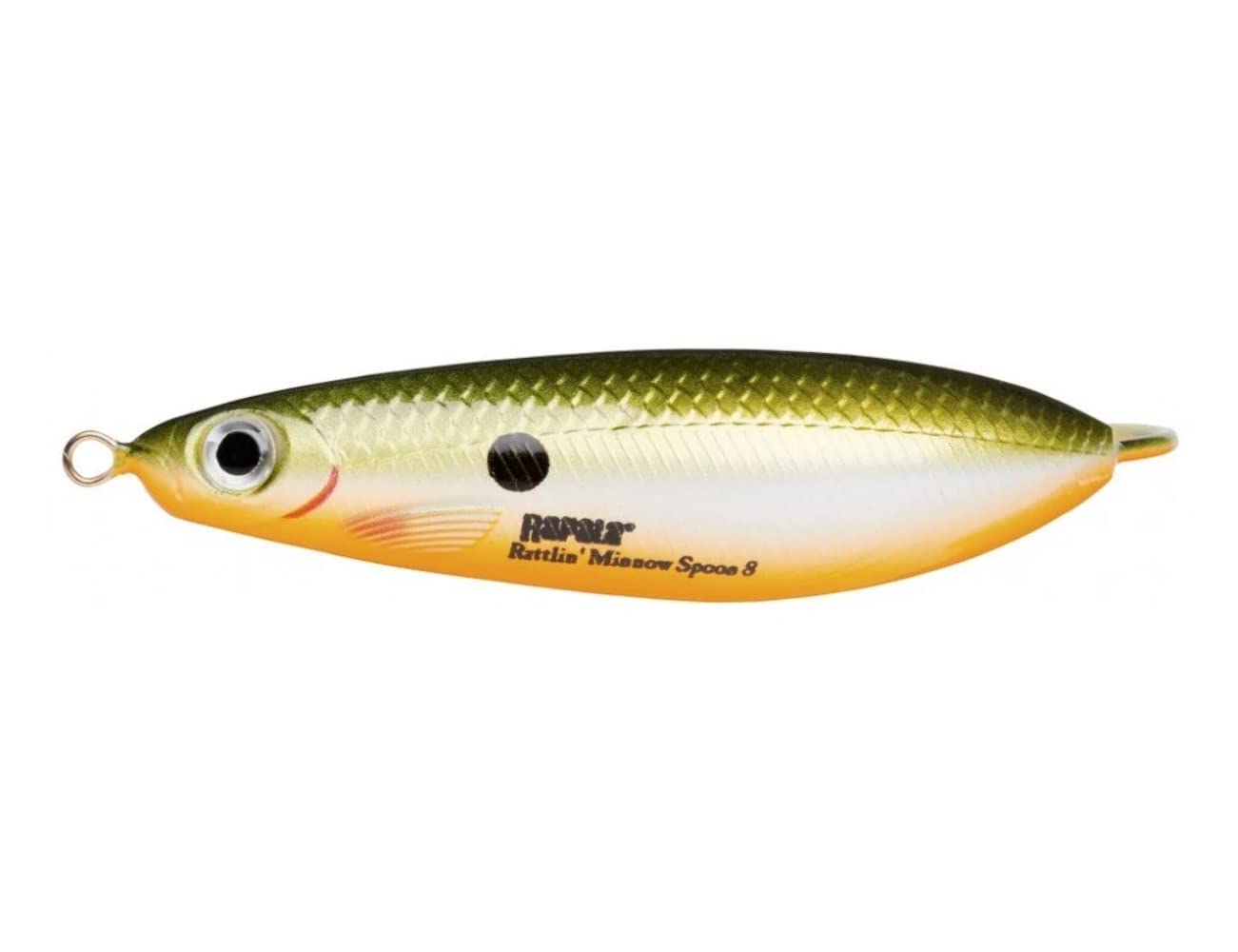 Rapala Rattlin' Minnow Spoon-Loose Lure - Freshwater Fishing Equipment - Variable Swimming Depth - Size 8 cm/16 g - Made in Estonia Metallic Blue Tiger Adult Unisex, Standard