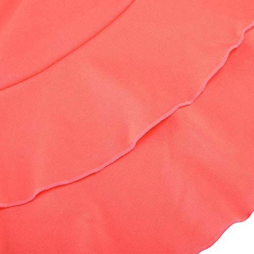 Neon Pink Ruffle One-Piece Swimsuit for Girls - Size 14-16