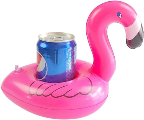 Inflatable Flamingo Drink Holder Coasters - 12-Pack