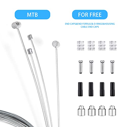 Universal Bicycle Brake and Gear Shifter Cable Set - 4 Piece Stainless Steel