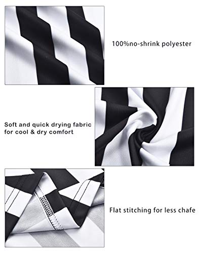 Women's Referee Costume Shirt - Black & White Short Sleeve Collar - Large