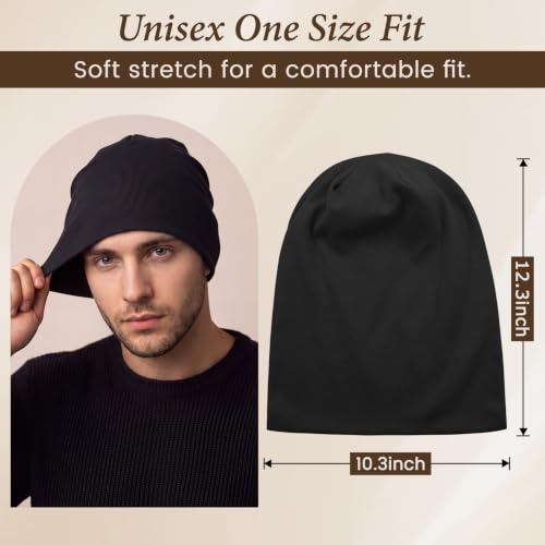Soft Lightweight Cotton Slouchy Beanie Hat - One Size Red