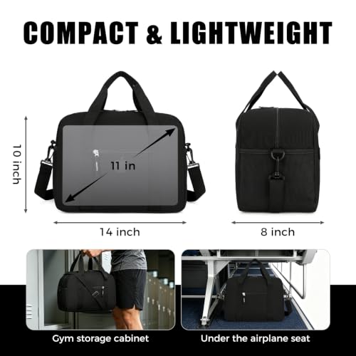 Compact 14-Inch Gym Bag - Lightweight Mini Duffle for Travel