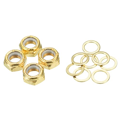 Skateboard Axle Nut and Spacer Hardware Repair Kit - Gold