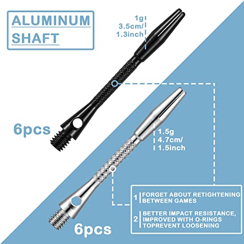 Charniol 24 Pcs Dart Shaft Replacement Parts - Black & Silver
