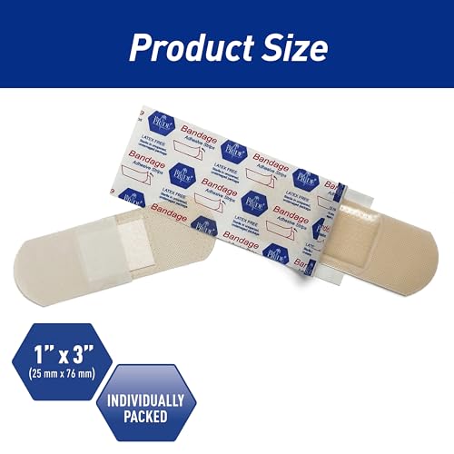 Sheer Adhesive Bandages for Sensitive Skin, Sterile 1" x 3" - 100 Count