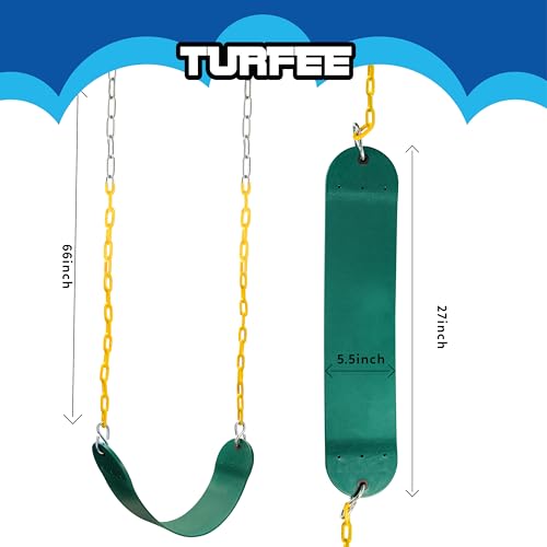 Heavy Duty Green Swing Seat with 66" Chain - Kids Outdoor Play