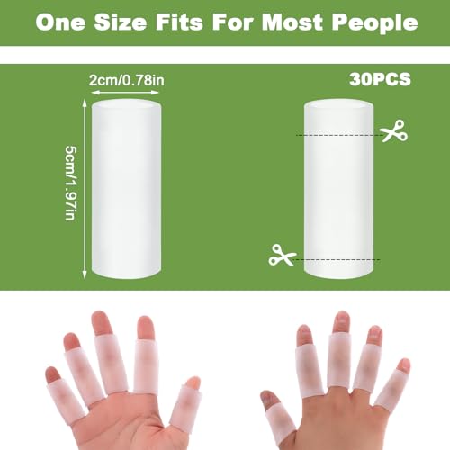 WY LIGHTING LEVEL 30Pcs Gel Finger Sleeve Protectors for Pain Relief & Callus Prevention