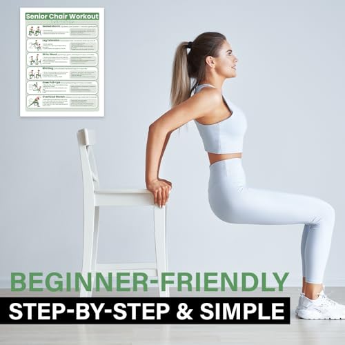 Senior Exercise Chair Workout Poster - 30-Day Gentle Stretching Chart