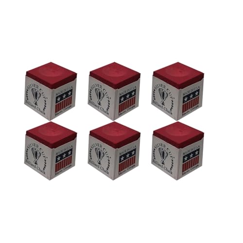 Billiard Pool Cue Chalk - Set of 6 Red Chalk Blocks