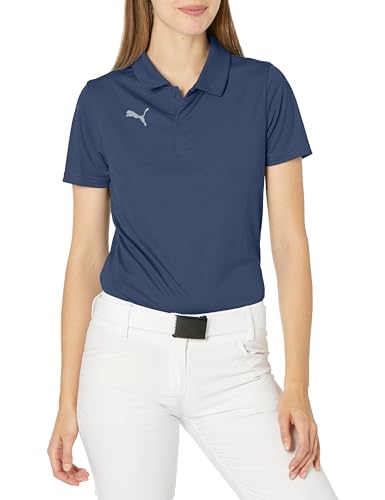 Puma Womens Teamliga Sideline Polo - Small, Peacoat & Puma White