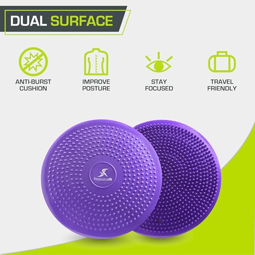 ProsourceFit Core Balance Disc Trainer 14-Inch Purple with Hand Pump