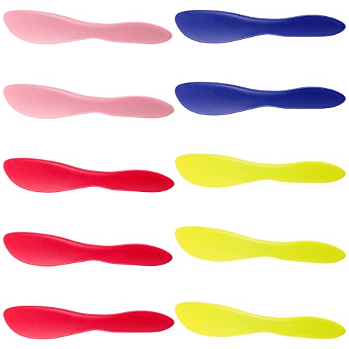 10-Pack Plastic Butter Spreader Knives - Red, Green, Blue, Pink