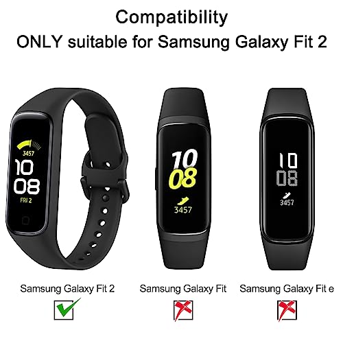 Silicone Sport Straps for Samsung Galaxy Fit 2 - 3 Pack Black, Dark Grey, Dark Green