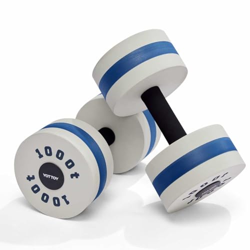 Water Dumbbells for Pool Exercise - Foam Aquatic Weights 11x12" / White
