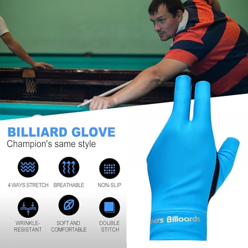 3-Finger Pool Glove for Left Hand - Breathable Non-Slip Billiard Glove