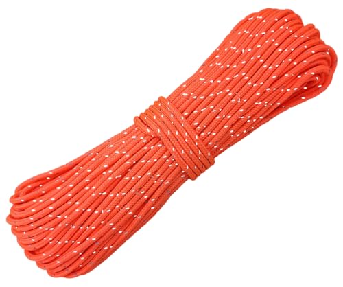 2mm Reflective Paracord Camping Rope - 65 Feet Orange