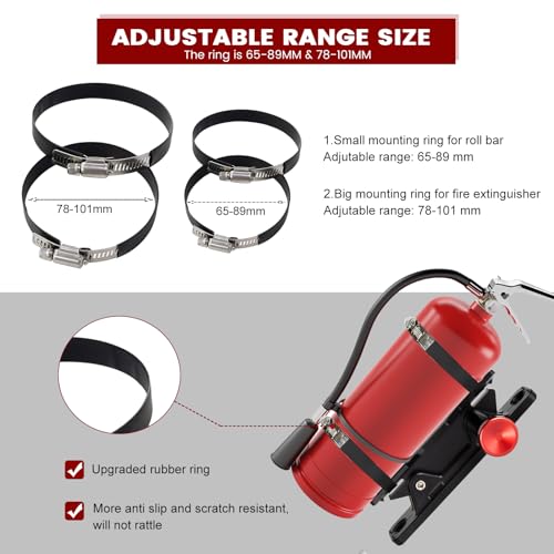 Quick Release Fire Extinguisher Holder - Car Fire Extinguisher Mount Bracket Aluminum for Vehicle UTV Jeep Truck Polaris Ranger Cam-Am X3 - Quick Clamps Mounting Bracket Heavy Duty