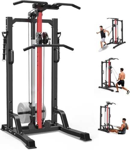 Power Tower Pull Up Bar & Cable Machine - Black-04