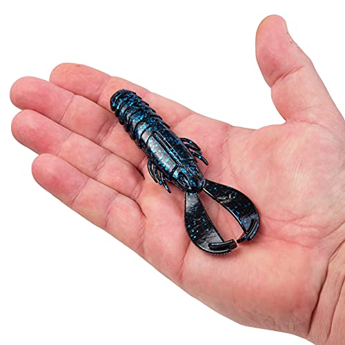 PowerBait Crash Craw Soft Bait - 4 1/4" Black Blue Fleck