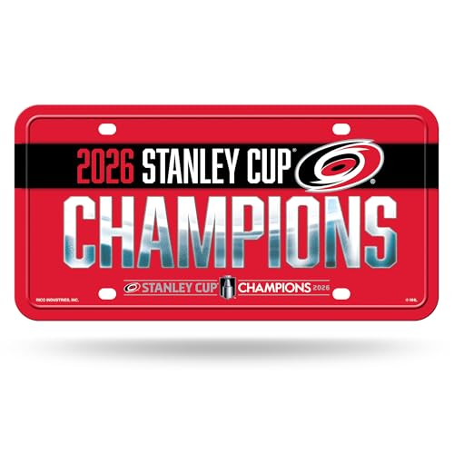 Carolina Hurricanes 2026 Stanley Cup Champions Metal Auto Tag - 12" x 6"