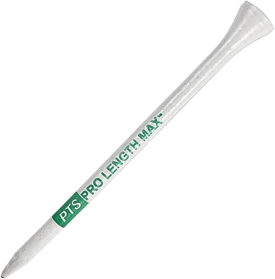 PTS Wooden Golf Tees - Durable 4-Inch Tees for Enhanced Performance | Bag of 50 Tees