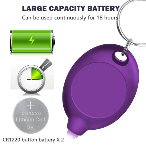 Mini UV LED Keychain Flashlight - 6 Pack Purple