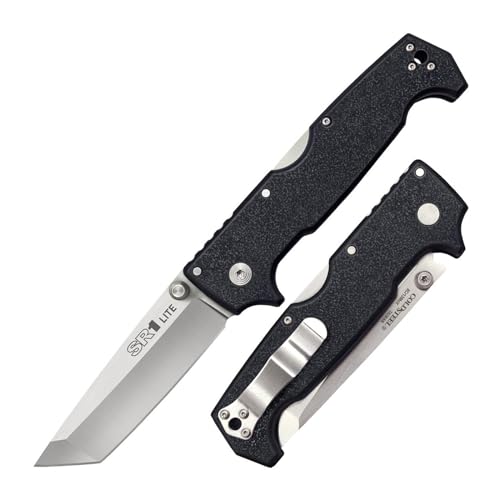 Cold Steel SR1 Lite Tanto Folding Knife 4 Inch Blade, Tactical Self-Defense, Griv-Ex Handle