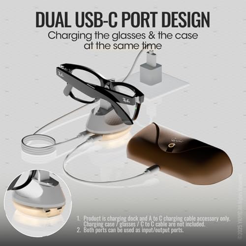 Charging Stand for Ray Ban Meta GEN 1 Glasses - White