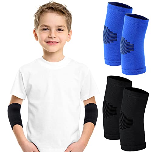Kids Elbow Compression Sleeves - 2 Pairs, Medium for Sports
