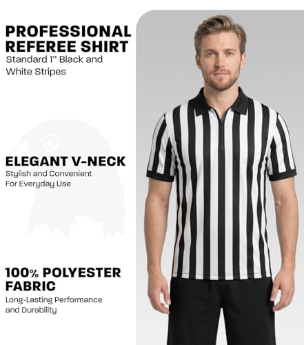 Athletic Fit Referee Shirt for Men - Quarter Zipper, X-Large