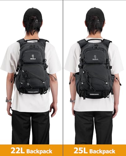 Hydration Hiking Backpack with 3L Water Bladder - 25 Liters, Black