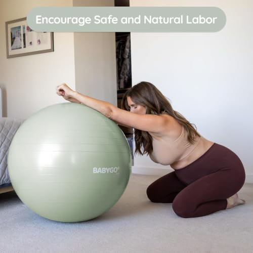 BABYGO Sage 65cm Birthing & Exercise Ball for Pregnancy & Labor – Award-Winning, Anti-Burst, Safe & Strong