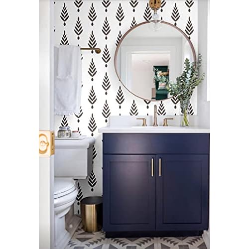 Blooming Wall Neutral Peel and Stick Wallpaper Little Trees Sapling Geometry Self-Adhesive Prepasted Wall Paper Wall Decor (17.7¡°x118¡±)